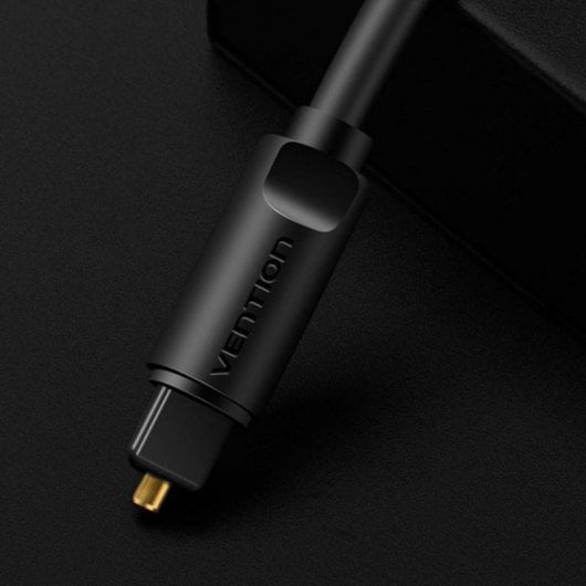 Cable Audio Óptico Vention BAEBJ 5m Toslink Fibra Óptica PMMA Chapado Oro 24K Negro