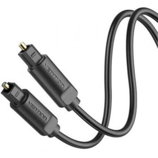 Cable Audio Óptico Vention BAEBJ 5m Toslink Fibra Óptica PMMA Chapado Oro 24K Negro