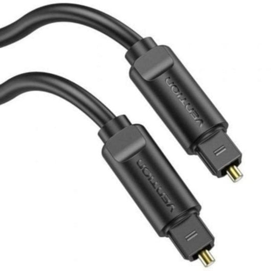 Cable Audio Óptico Vention BAEBJ 5m Toslink Fibra Óptica PMMA Chapado Oro 24K Negro