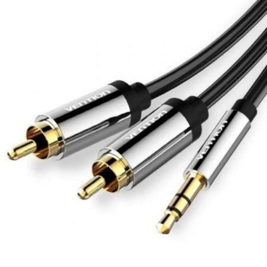 Cable estéreo Vention BCFBG 3.5mm macho a 2x RCA macho 1.5m aluminio negro AWG29