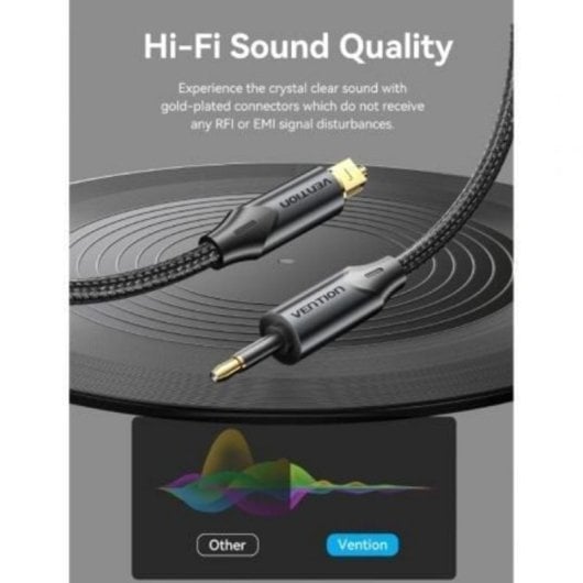 Cable de Audio de Fibra Óptica Vention BKCBH 2m Aleación de Aluminio Negro