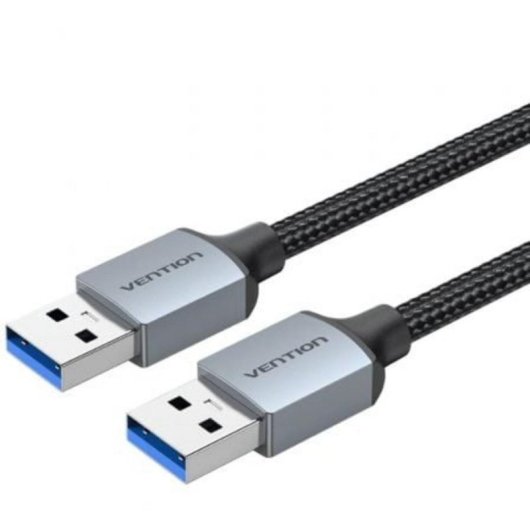 Cable USB 3.0 Vention CTSHH 2m Macho a Macho 5Gbps Reforzado Algodón Gris