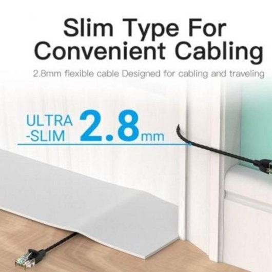 Cable de red Vention IBIBL Cat.6A 10m RJ45 UTP Negro alta velocidad