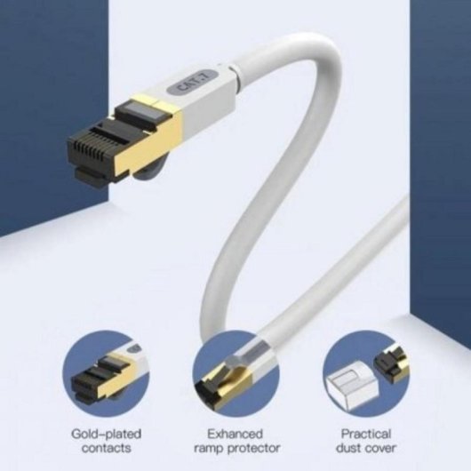 Cable Ethernet Vention ICDHH Cat.7 2m Gris S/FTP LSZH Chapado Oro 10 Gbit/s