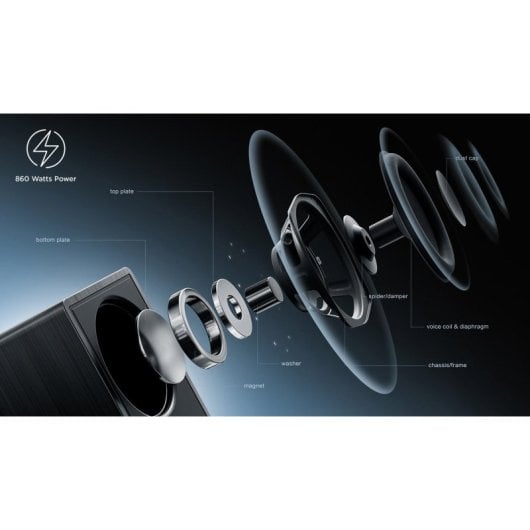 Barra de som TCL Q85H Bluetooth Wi-Fi 860W com Dolby Atmos e DTS:X