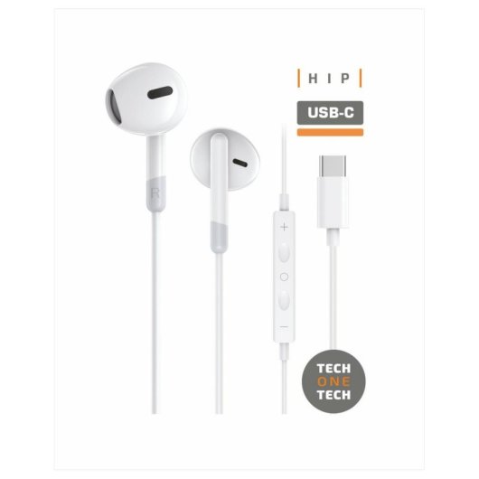 Auricolari TECH ONE TECH HIP USB-C TEC1301/TEC1302 Ergonomici 10 pezzi Auricolari TECH ONE TECH HIP USB-C TEC1301/TEC1302 Ergonomici 10 pezzi