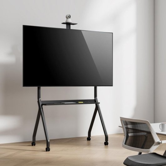 Soporte de suelo AISENS FT86FE-369 para TV 55-100" hasta 120kg con ruedas y bandeja