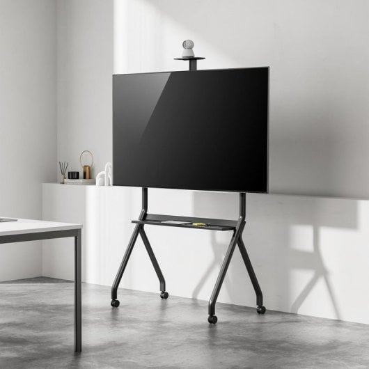 Soporte de suelo AISENS FT86FE-369 para TV 55-100" hasta 120kg con ruedas y bandeja