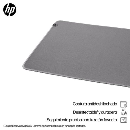 Alfombrilla de escritorio HP 200 Sanitizable 700x300 mm Gris Monocromo antideslizante