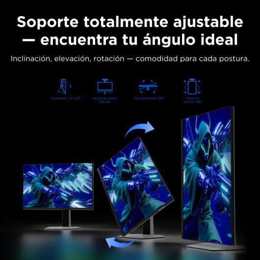 TCL 27G64 27" Monitor VA MiniLED QHD 180Hz HDR600 com Altura Ajustável e FreeSync