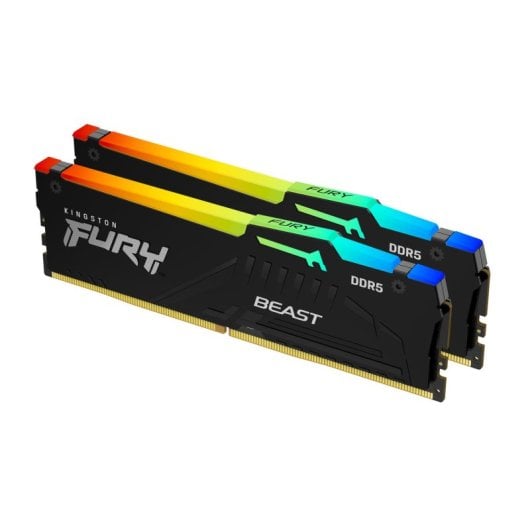 Memoria RAM Kingston 32GB DDR5 6000MHz FURY Beast RGB CL30 (2x16GB) Negro