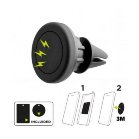 Soporte de Smartphone Muvit MCCHL0001 Magnético Universal con Placas Adhesivas y Giro 360°