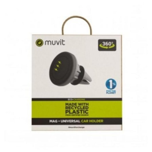 Soporte de Smartphone Muvit MCCHL0001 Magnético Universal con Placas Adhesivas y Giro 360°