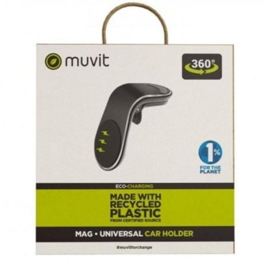 Soporte de Smartphone para Coche Muvit MCCHL0007 Universal Magnético Rotación 360° Negro