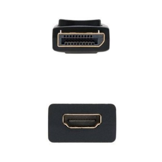 Conversor Nanocable DisplayPort Macho HDMI Hembra 15cm Negro