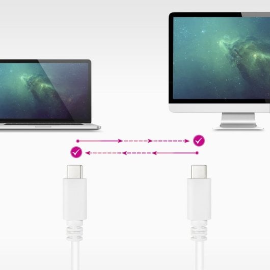 USB-C Kabel Nanocable 3A 1,5m USB 2.0 Weiß USB-C Male to Male USB-C Kabel
