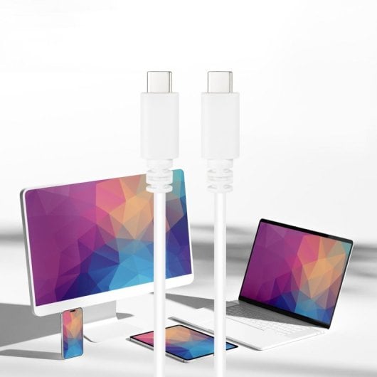 Cable USB-C Nanocable 10.01.2301-W 3A 1m USB 2.0 Certificación USB-IF Blanco