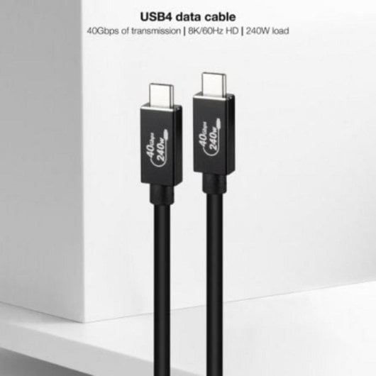 Cable USB Nanocable 10.01.5002 USB4 Gen3x2 40Gbps 240W USB-C/M-USB-C/M 1.8m Negro