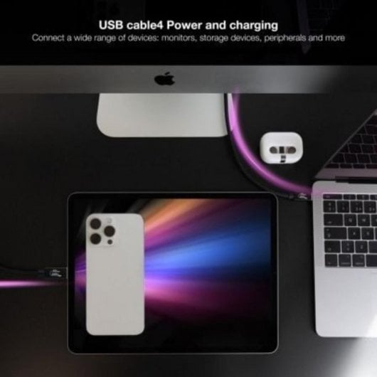 Cable USB Nanocable 10.01.5002 USB4 Gen3x2 40Gbps 240W USB-C/M-USB-C/M 1.8m Negro