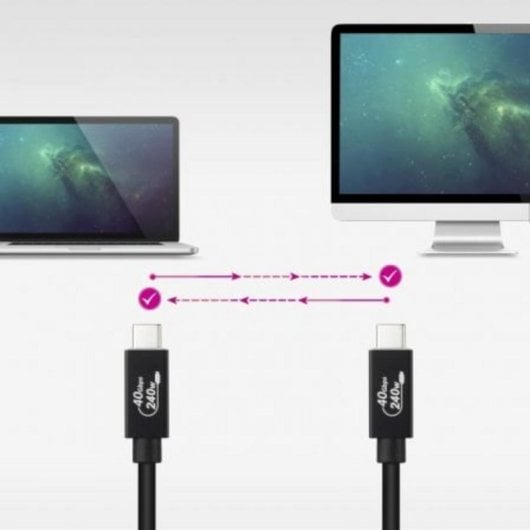 Cable USB Nanocable 10.01.5002 USB4 Gen3x2 40Gbps 240W USB-C/M-USB-C/M 1.8m Negro