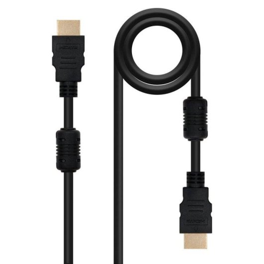 HDMI-Kabel Nanocable 1.8m V1.4 Ferrit Gold 4K 3D Schwarz