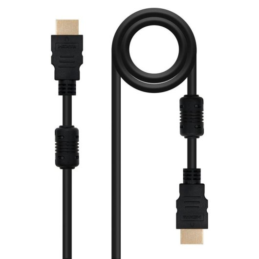HDMI-Kabel Nanocable 1.8m V1.4 Ferrit Gold 4K 3D Schwarz