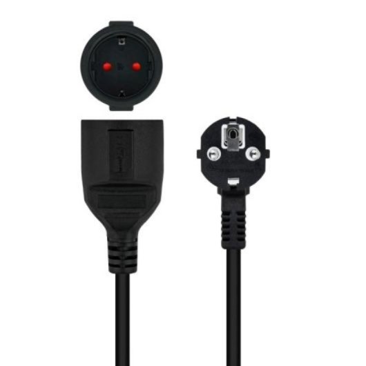 Cabo Extensão Nanocable Schuko Macho - Schuko Fêmea 3m Preto