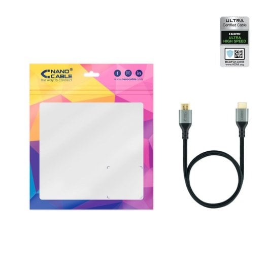 Cable HDMI 2.1 Nanocable 10.15.8103 3m Certificado Ultra High Speed 48Gbps 8K Oro Negro