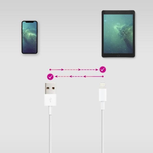 Cable Lightning Nanocable 10.10.0400 USB-A Macho - Lightning Macho 50 cm Blanco
