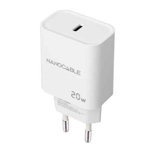Cargador Nanocable 10.10.2005 USB-C PD 20W Blanco 1xUSB-C 9V Universal