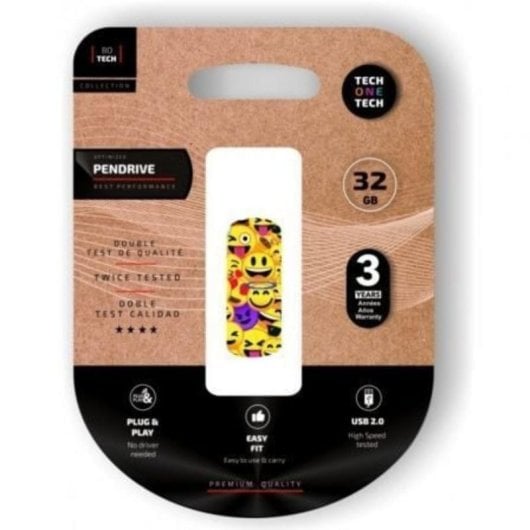 Pendrive Tech One Tech TEC4401-32 32GB USB 2.0 Multicolor Collage ClipTECH