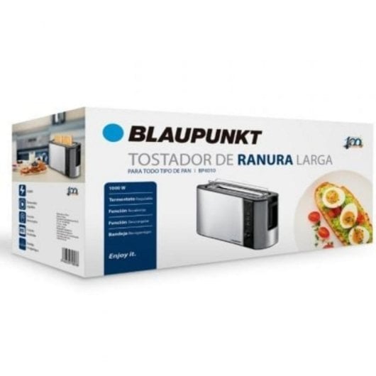 Tostador Blaupunkt BP4010 1000W Acero Inoxidable Ranura Larga Función Recalentar