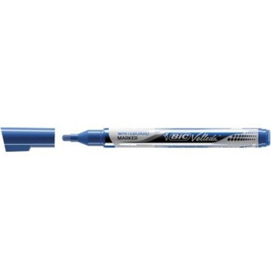 Rotulador para pizarra Bic Velleda 902087 azul punta redonda 1.5mm caja 12 unidades
