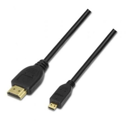 Cable Micro HDMI AISENS A119-0116 0.8m Alta velocidad Oro 3D Ethernet Negro
