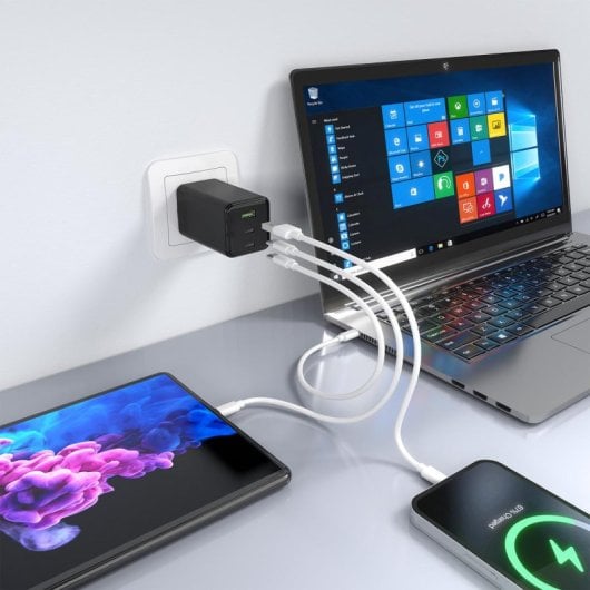 Ladegerät AISENS ASCH-100W3P052-BK 100W 2xUSB-C 1xUSB-A GaN Ladegerät