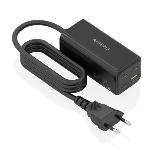 Ladegerät AISENS ASCH-100W4P054-BK GaN 100W 3x USB-C PD3.0 QC4.0 QC5.0 1x USB-A QC3.0