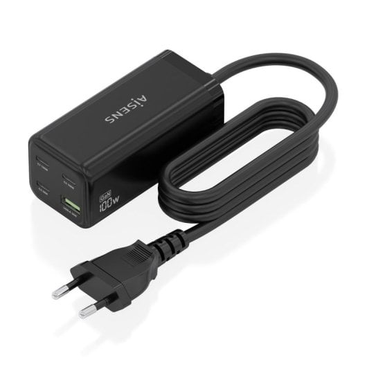 Ladegerät AISENS ASCH-100W4P054-BK GaN 100W 3x USB-C PD3.0 QC4.0 QC5.0 1x USB-A QC3.0