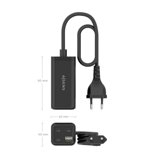 Ladegerät AISENS ASCH-100W4P054-BK GaN 100W 3x USB-C PD3.0 QC4.0 QC5.0 1x USB-A QC3.0