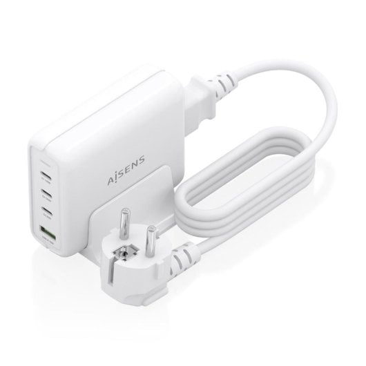 Cargador de Sobremesa AISENS ASCH-140W4P055-W GaN 140W, 3x USB-C PD3.1, 1x USB-A QC3.0, Blanco