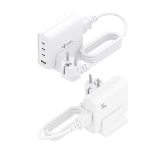 Cargador de Sobremesa AISENS ASCH-140W4P055-W GaN 140W, 3x USB-C PD3.1, 1x USB-A QC3.0, Blanco