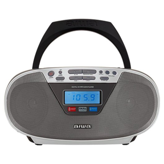 Boombox Aiwa BBTU-400SL 6W Bluetooth v5.0 CD/MP3/FM PLL USB Extended Bass Plateado