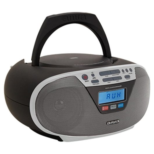 Boombox Aiwa BBTU-400SL 6W Bluetooth v5.0 CD/MP3/FM PLL USB Extended Bass Plateado