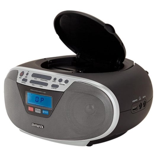 Boombox Aiwa BBTU-400SL 6W Bluetooth v5.0 CD/MP3/FM PLL USB Extended Bass Plateado