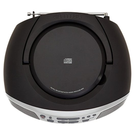 Boombox Aiwa BBTU-400SL 6W Bluetooth v5.0 CD/MP3/FM PLL USB Extended Bass Plateado