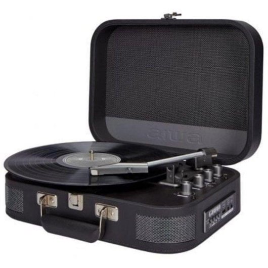Tocadiscos Aiwa VPX-1951TN 4,4W RMS Bluetooth 5.0 Tracción Correa USB-MP3 Vintage