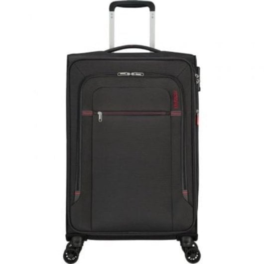 Maleta American Tourister Crosstrack 67cm Expandible 4 Ruedas TSA Gris Rojo