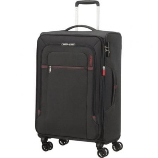 Maleta American Tourister Crosstrack 67cm Expandible 4 Ruedas TSA Gris Rojo