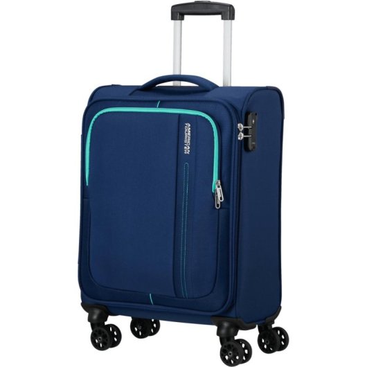 Kabinentrolley American Tourister Sea Seeker Spinner 55cm 36L TSA 4 Rollen Combat Navy
