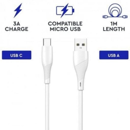 Câble USB-C Myway MWUSC0019 1m 3A Blanc