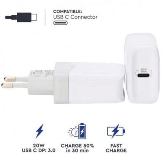 Chargeur mural Myway LL-T219 USB-C Power Delivery 20W blanc compact